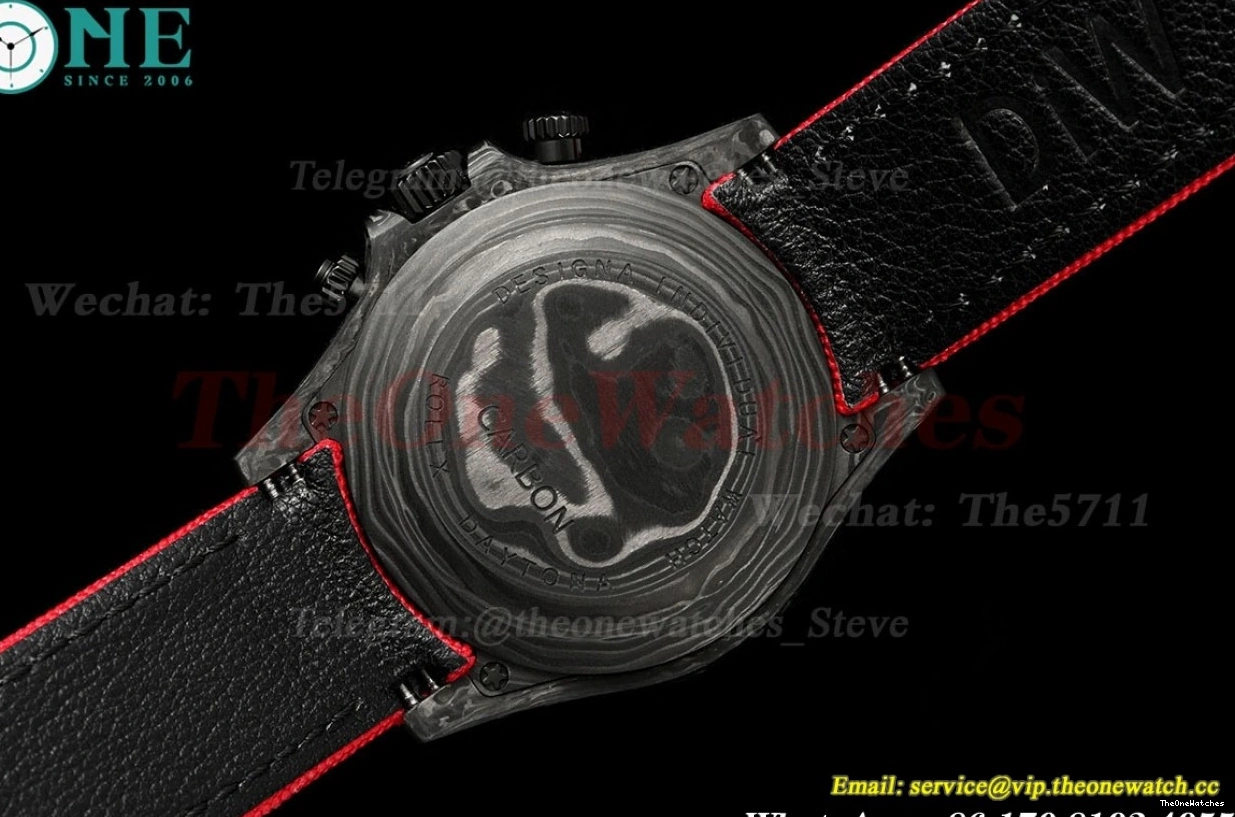 Diw N6F Carbon Daytona DD4801 NY Skeleton Dial 40mm Red 0202